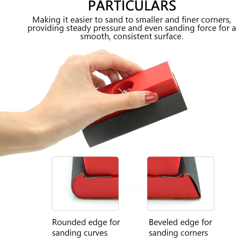 SCOTTCHEN Hand Sanding Blocks Auto Body 2pack, Sandpaper Woodworking Furniture Sander Hand Tool, 50pcs sandpaper, Grit 120 to 3000 - Image 3